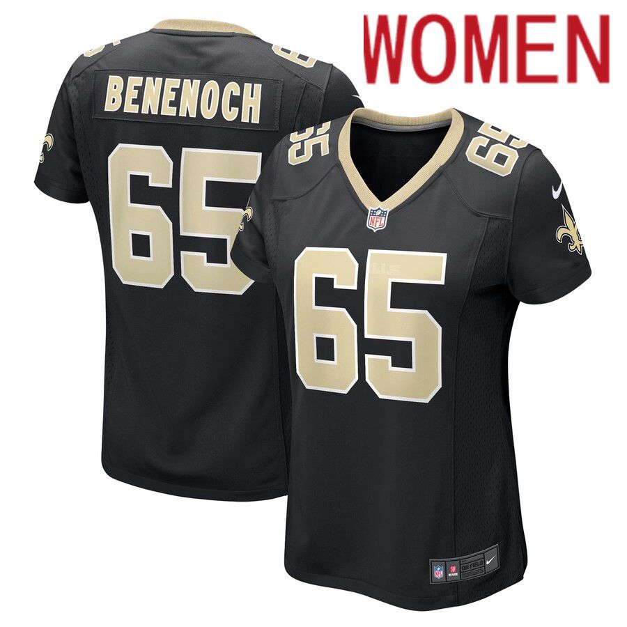 Women New Orleans Saints #65 Caleb Benenoch Nike Black Game Player NFL Jersey->women nfl jersey->Women Jersey